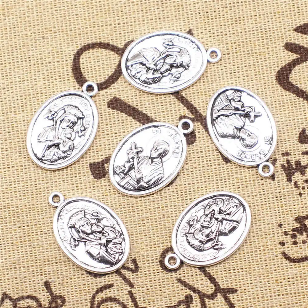 

5pcs Antique Silver Color 17x26mm Jesus Charms Handmade Jewerly Diy