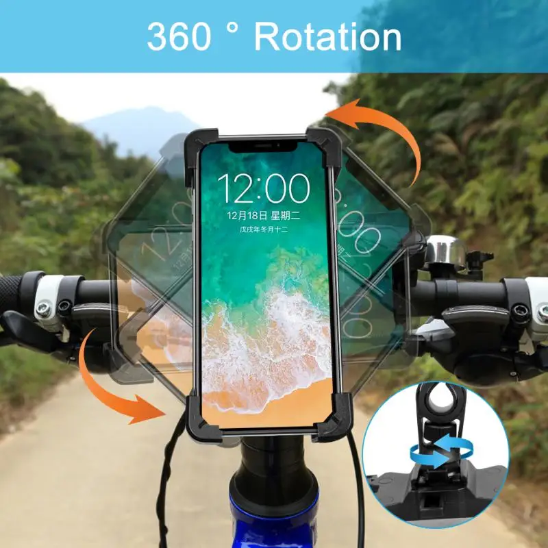 

New Universal Gravity Sensing Bicycle Mobile Phone Bracket 360 Degree Rotary Mountain Bike Phone Holder Stand Riding Accessories