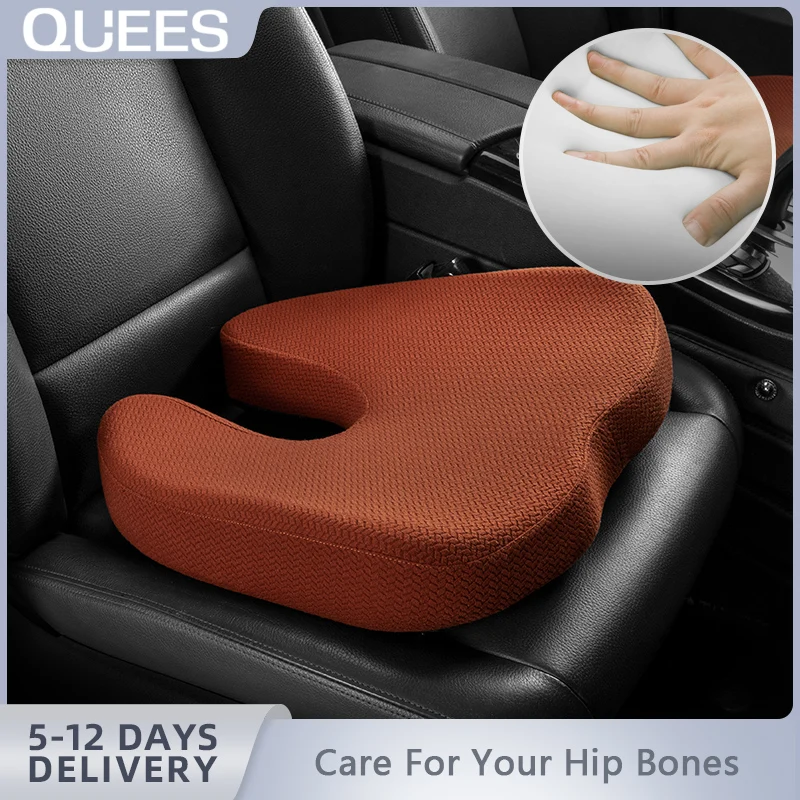 

Подушка для автомобильного сиденья, офисное кресло, высокоэластичная дышащая пена с эффектом памяти, защита U Coccyx, короткие женские аксессу...