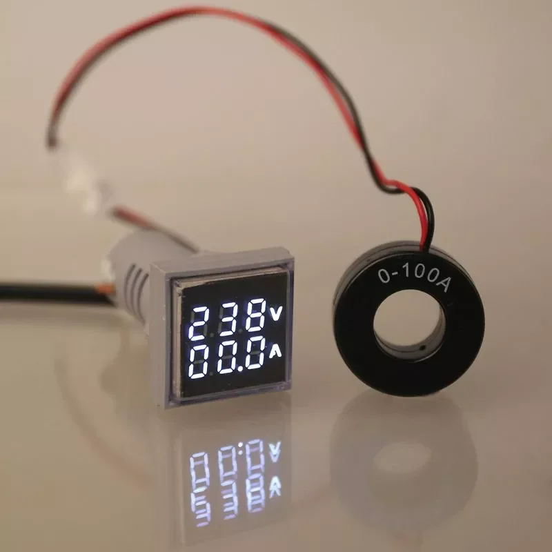 

Square LED Digital Dual Display Voltmeter & Ammeter Voltage Gauge Current Meter AC 60-500V 0-100A