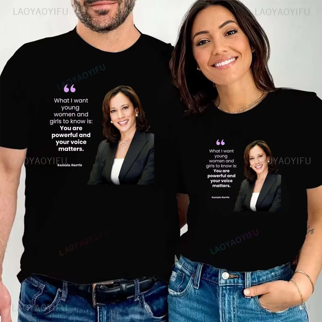 Фото Футболка Kamala Harris America Grphic Хлопковые футболки для мужчин Одежда Повседневная футболка Casaul с коротким рукавом и круглым вырезом Топы для спортзала 2024 №1