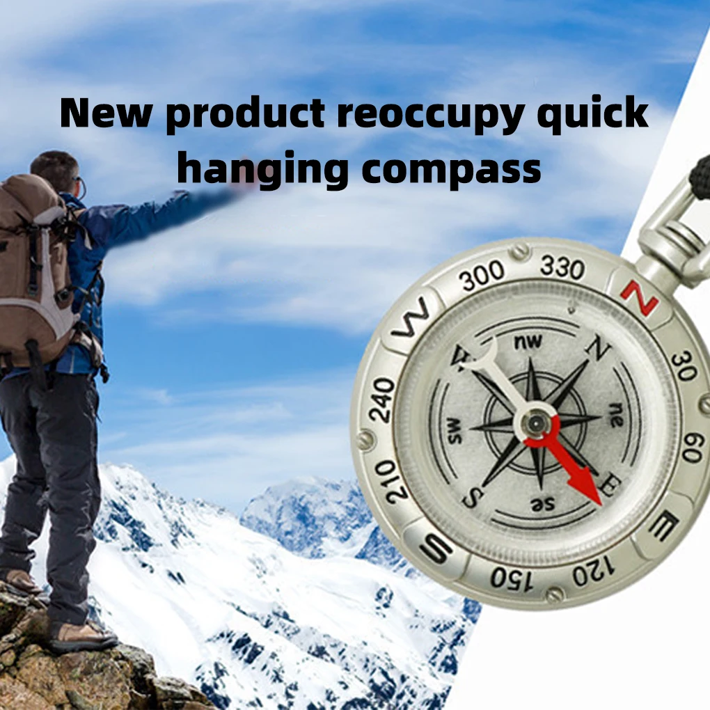 

Vintage Pocket Watch Keychain Navigation Tool Waterproof Direction Outdoor with Buckle Camping Hiking Sailing Supplies