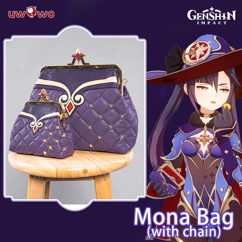 PRE-SALE UWOWO Genshin Impact Cosplay Mona сумка Аксессуары для костюма один Mora портмоне с цепочкой