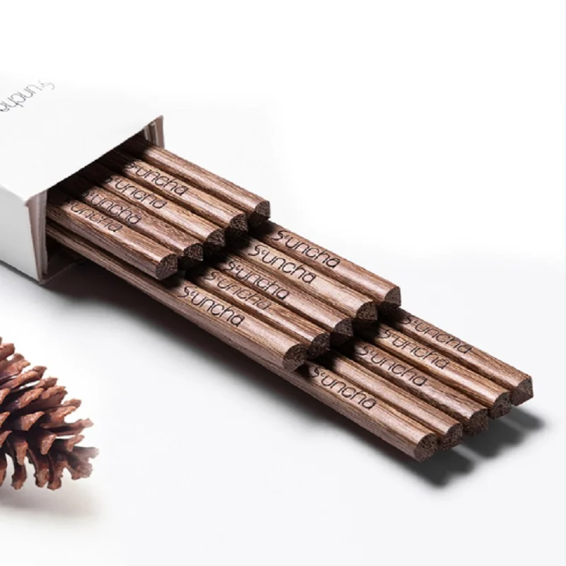 

Wooden chopsticks household high-grade paint and wax free Chinese children's solid wood household decoration is anti-skid and no
