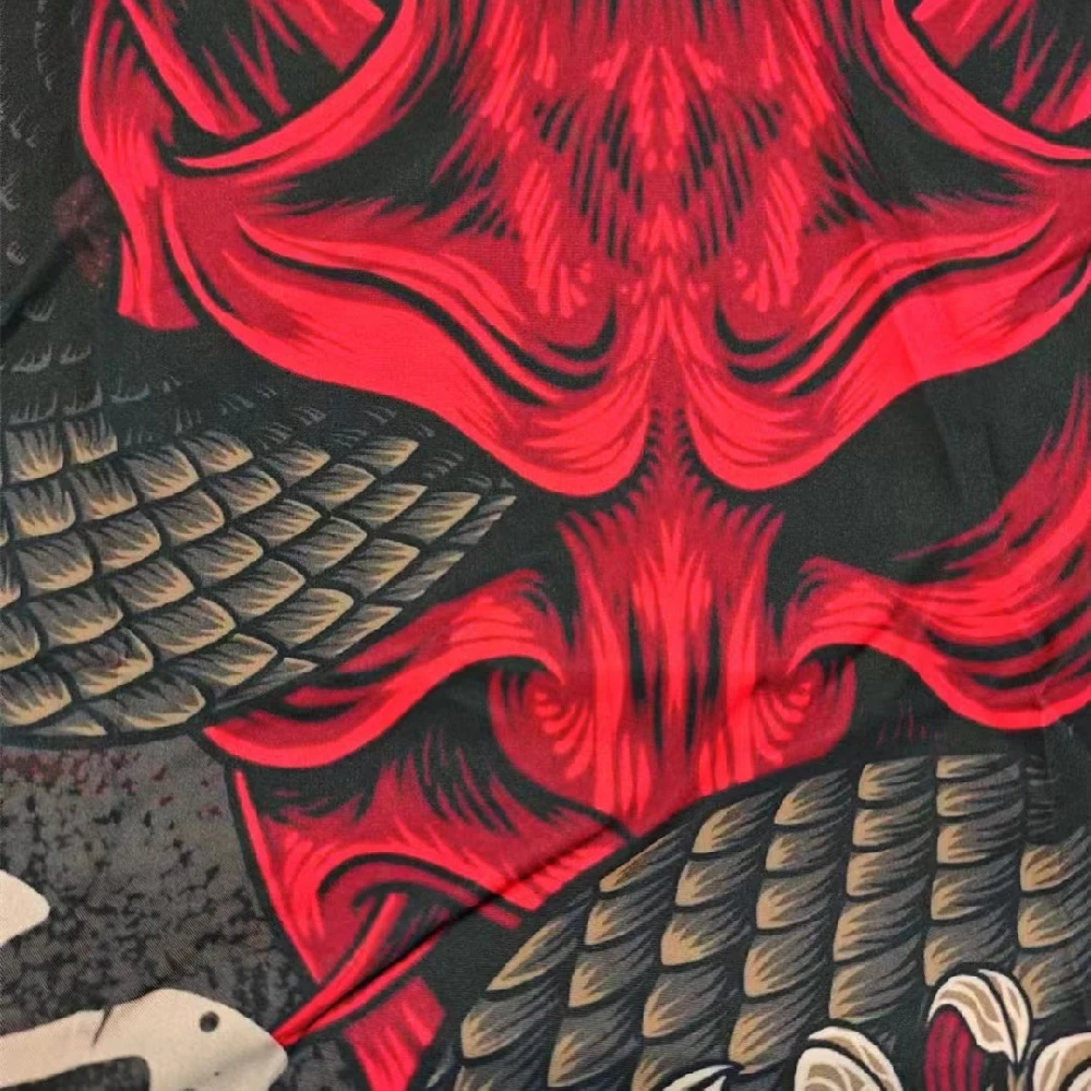 Пальто-кимоно с принтом змеи и демонов кардиган в японском стиле хаори юката