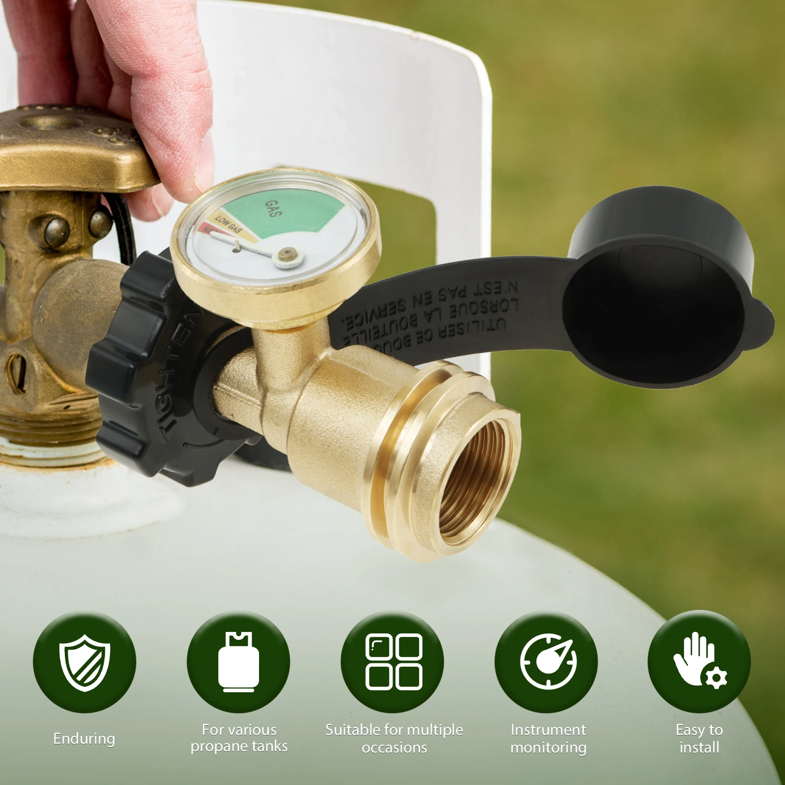 Адаптер для баллона с пропаном 100 фунтов латунный манометр индикатор уровня