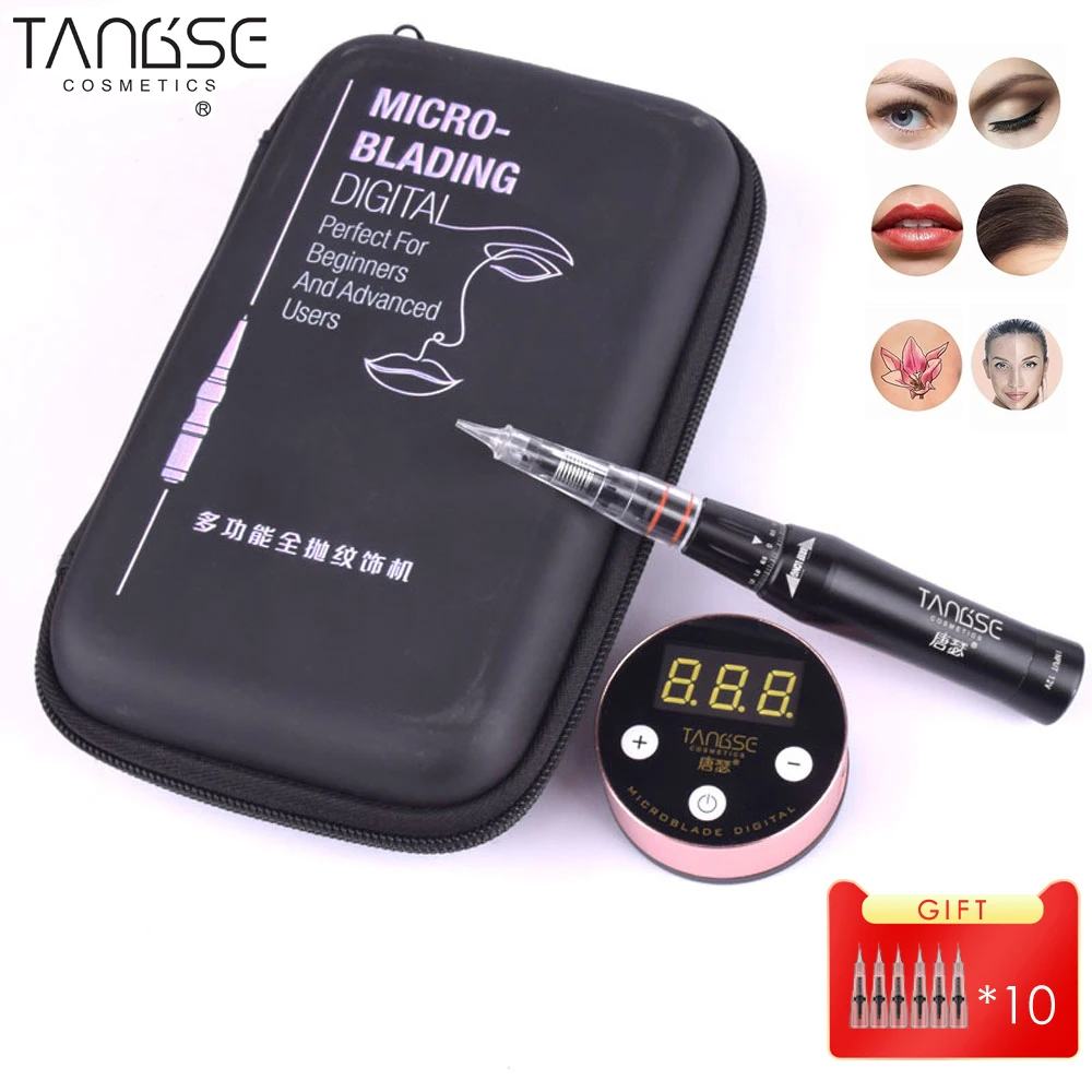 Rotary Tattoo Machine Pen Permanent Makeup  Machines Microblading DIY Pen for Eyebrows Lips Eyeliner with Cartridge Needle