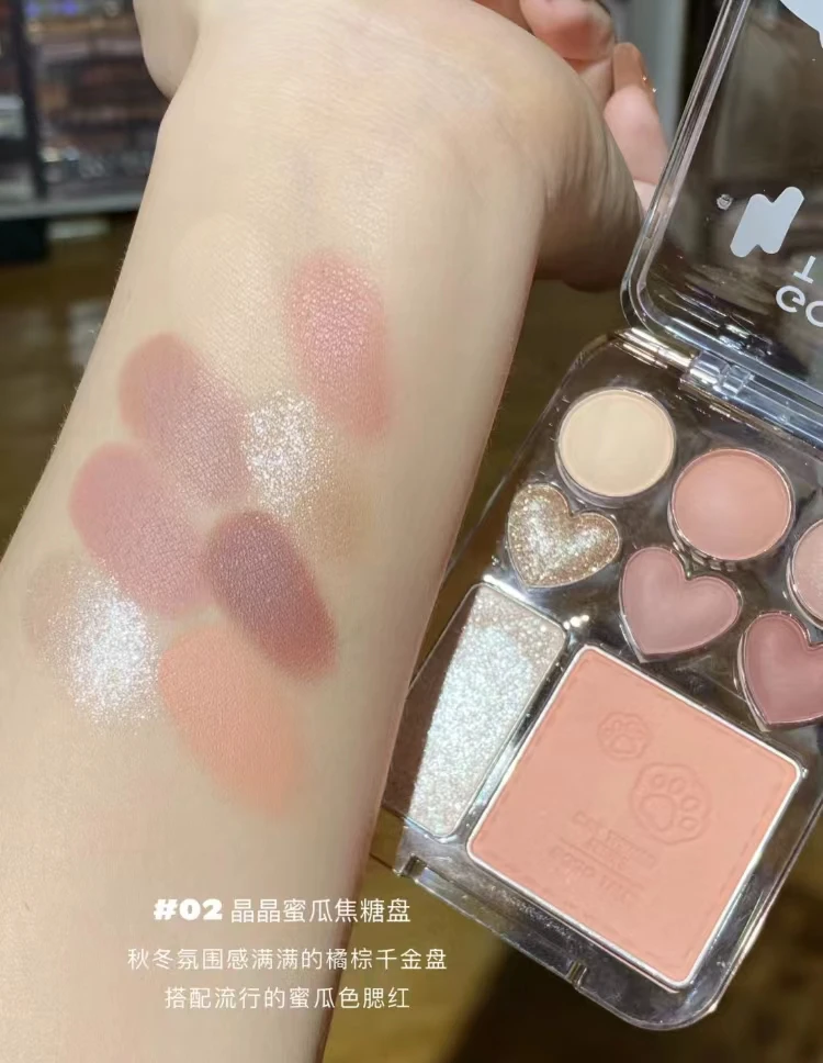 Gogotales Love тени для век пластина фиолетовые персиковые румяна оттенок щек