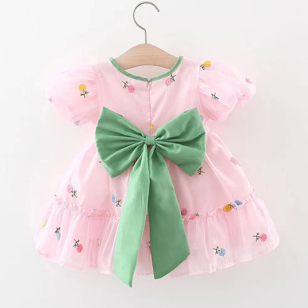 

Birthday Dress For Girls 1 Year Summer Big Bow Embrodiery Princess Baby And Toddler Clothing