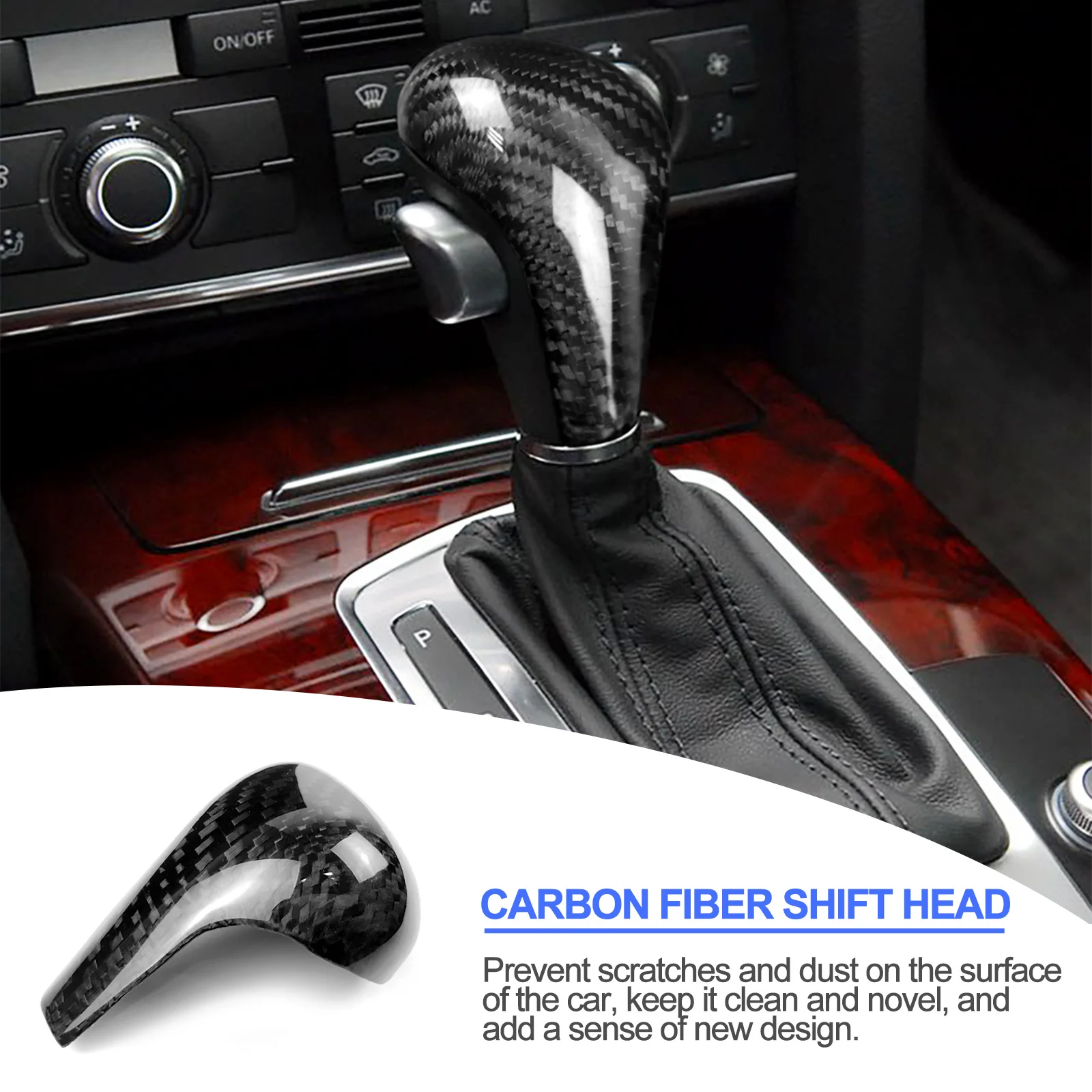 

Carbon Fiber Car Interior Gear Shift Knob Head Cover Sticker Decorations for A6 A4 A5 Q5 Q7