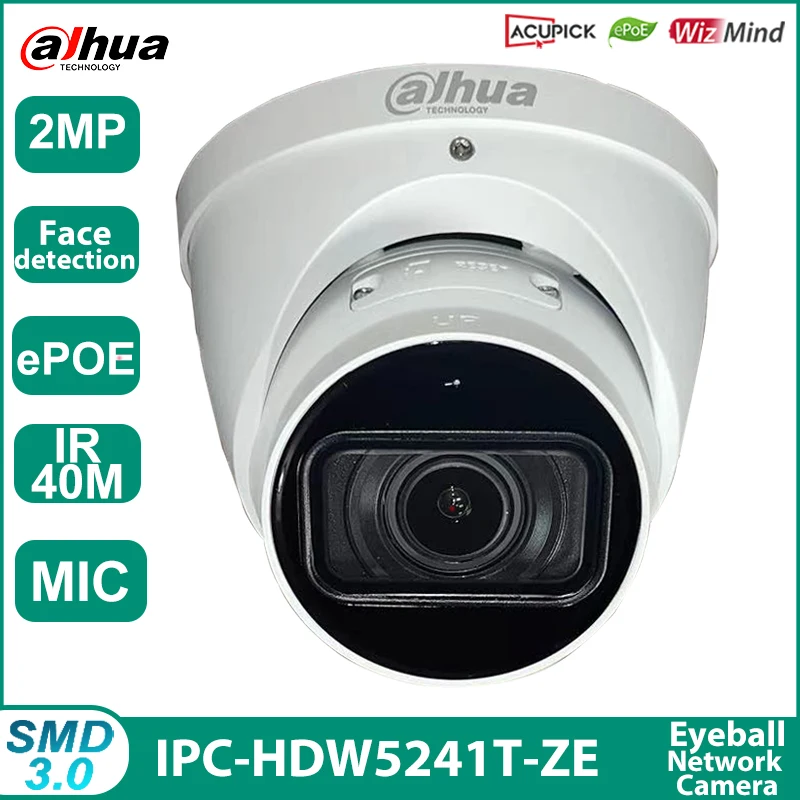 

Dahua IPC-HDW5241T-ZE WizMind 1080P Ai Camera Auto Zoom Face Detection Perimeter Surveillance Monitor SMD3.0 PoE Smart Home CCTV
