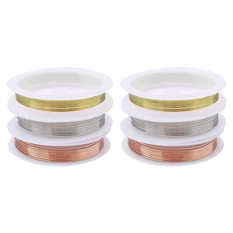 

6 Rolls 18 Gauge Jewelry Copper Craft Wire,Tarnish Resistant Jewelry Beading Wire For Jewelry Making Supplies & Crafting