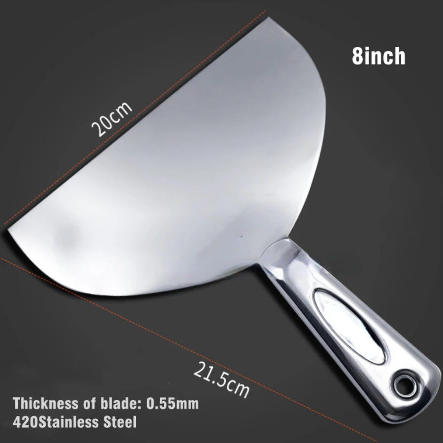 

8inch 20cm 420Stainless Steel Hollow Handle Putty Knife Paint Tool Plaster Filling Spatula Scraper Hand Tool For Wall Decoration