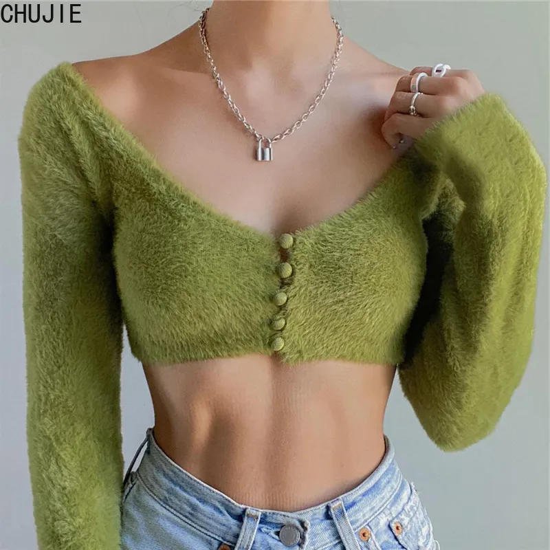 

Fashion Fall Long Sleeve Top Woman Sweaters Korean Knitted Cropped Cardigan Women Sweater Vintage Flower Cardigan Fuzzy