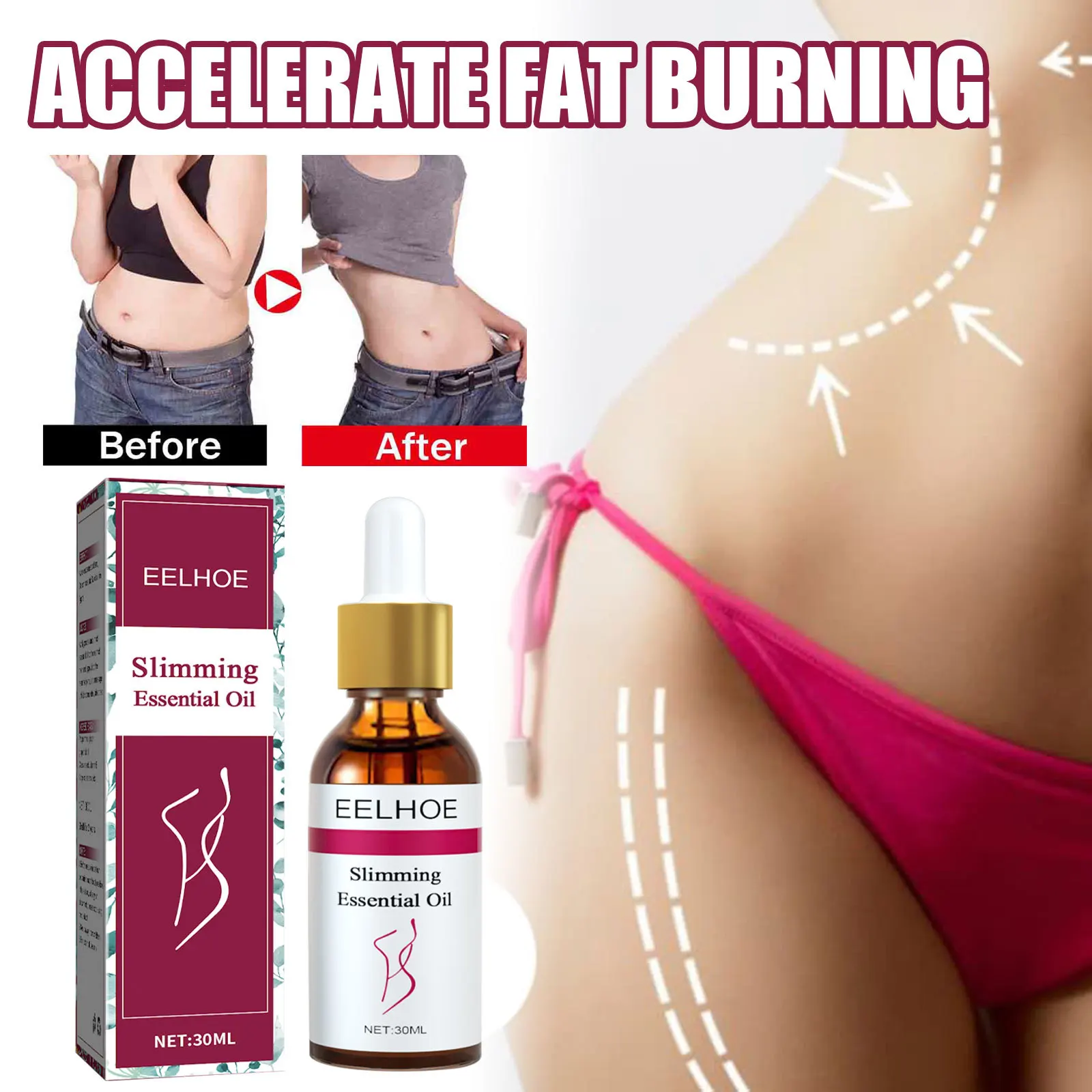 

30ml Slimming Essential Oil Full Body Shaping Products Waist Belly Thigh Skin Tightening Fat Burning Lose Weight Massage Oil