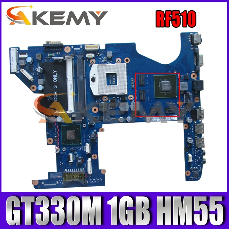 

Материнская плата AKEMY для ноутбука Samsung RF510, материнская плата BA92-07112A GT 330M 1 ГБ HM55 DDR3