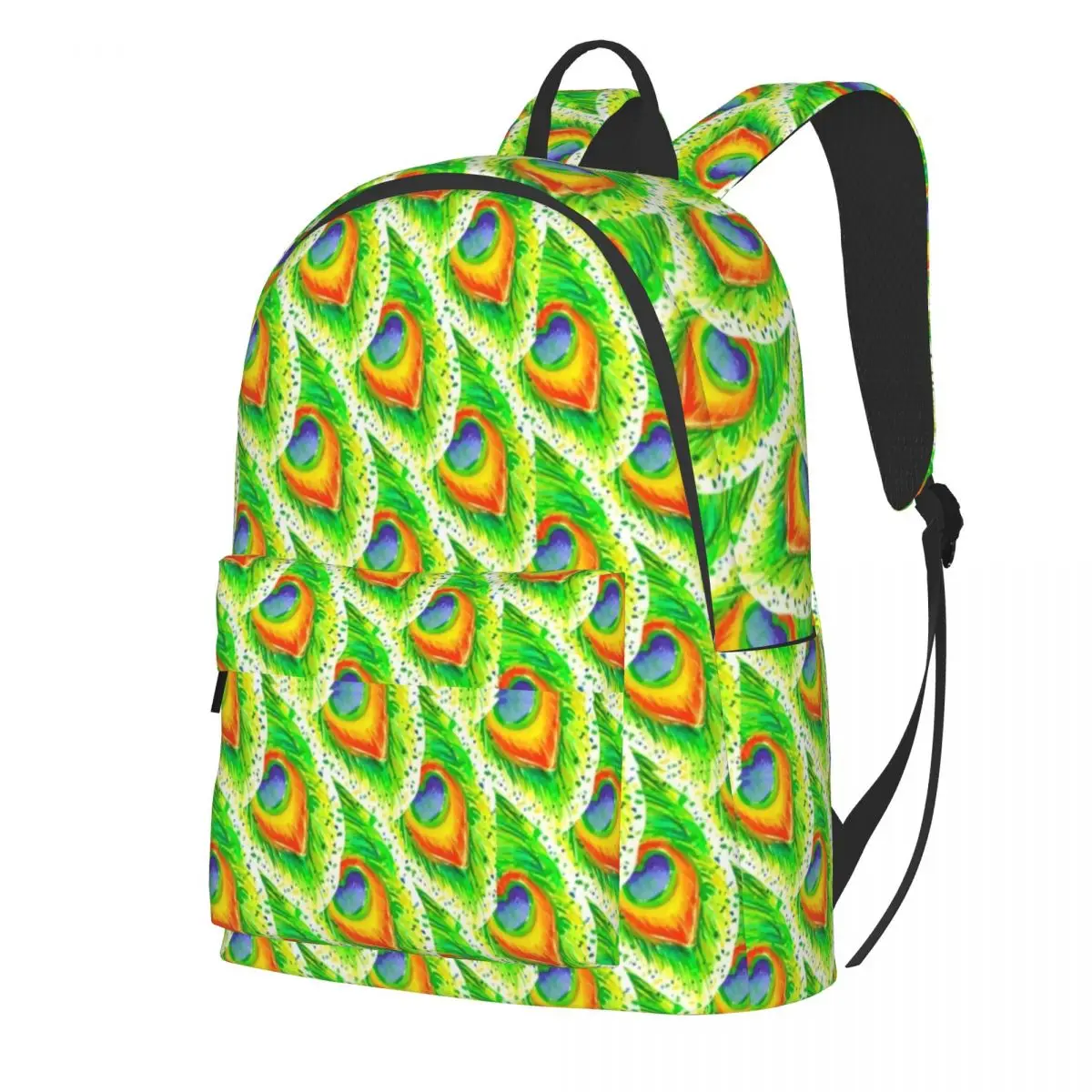 

Peacock Print Backpack Watercolor Painting Outdoor Style Backpacks Student Unisex Kawaii School Bags Custom Print Rucksack