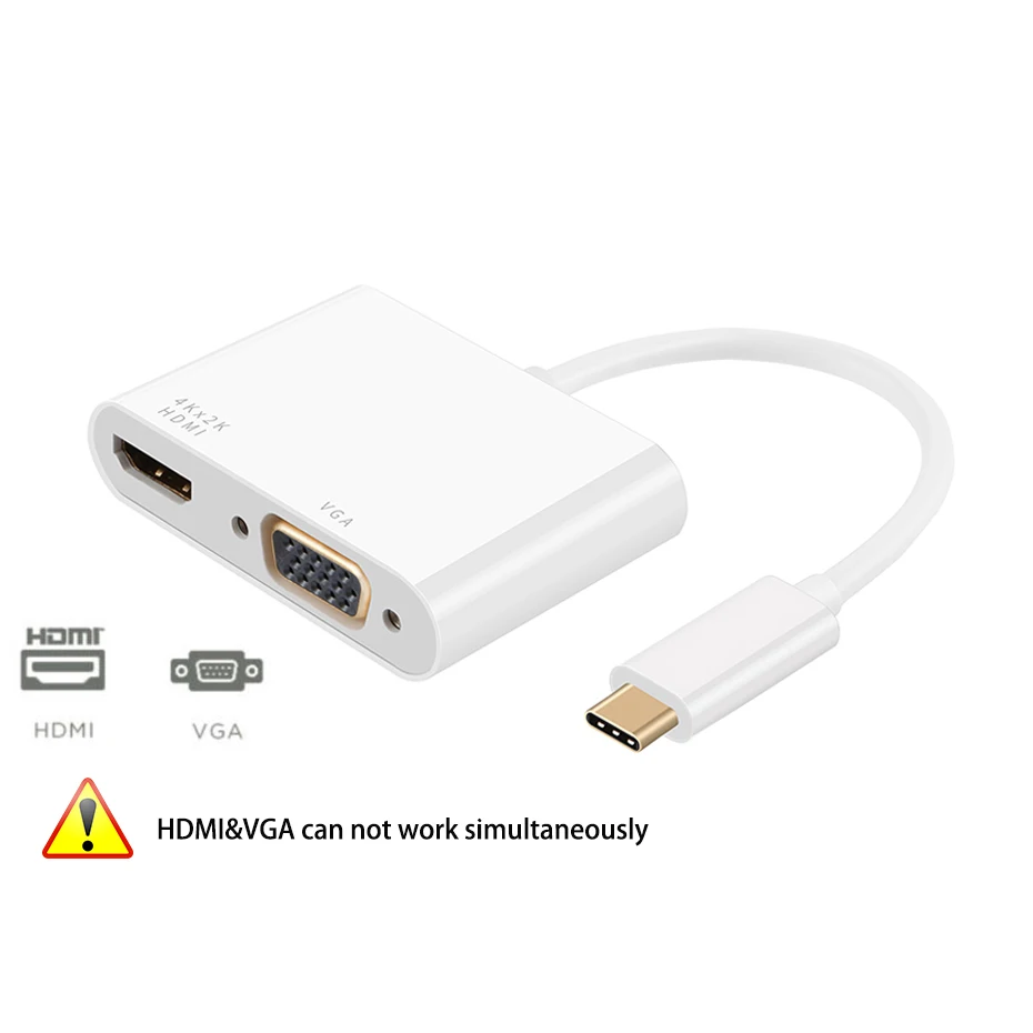 Разветвитель-Переходник USB 3.1 Type C-HDMI 4K VGA для apple macbook pro air mini с портом Thunderbolt 3 |