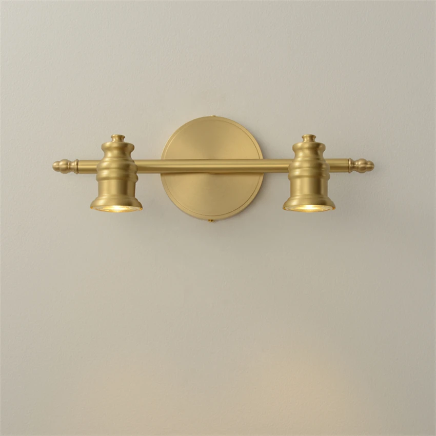 

American style copper mirror front light LED wall lamps bathroom mirror cabinet toilet lamp wall sconces lights vintage lighting