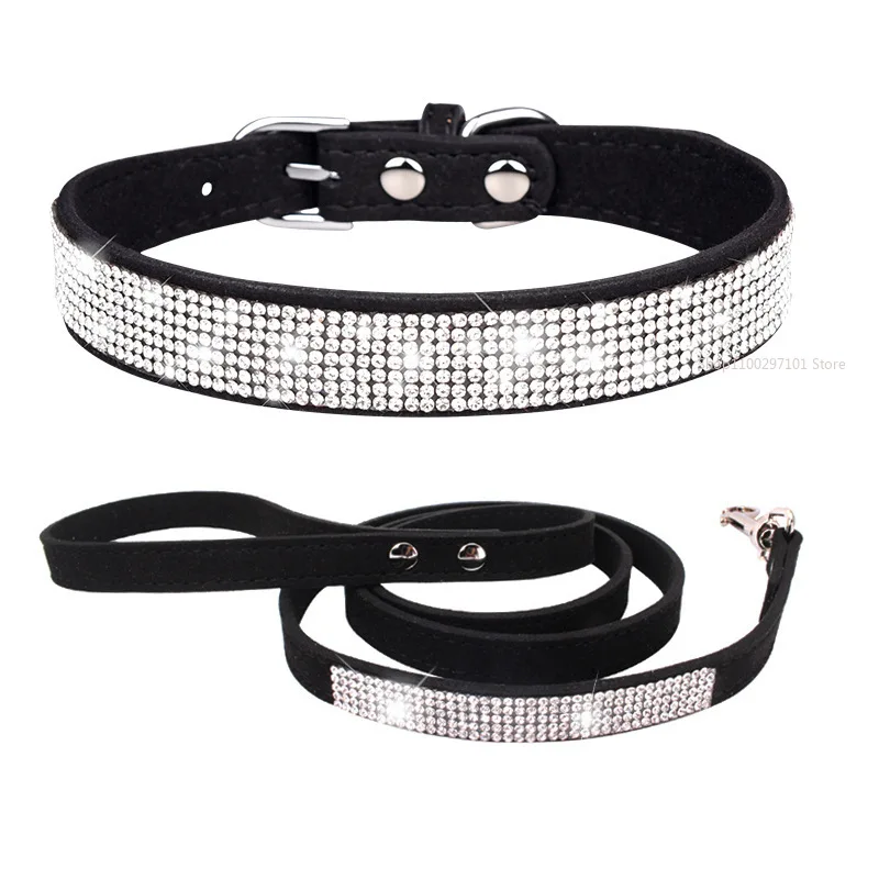 

Pet Collars Adjustable Double Layer Rhinestone Collar Dogs Diamond Collar Necklace for Dog Leash Harness Set Dla Kota Meubles
