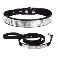pet collars adjustable double layer rhinestone collar dogs diamond collar necklace for dog leash harness set dla kota meubles