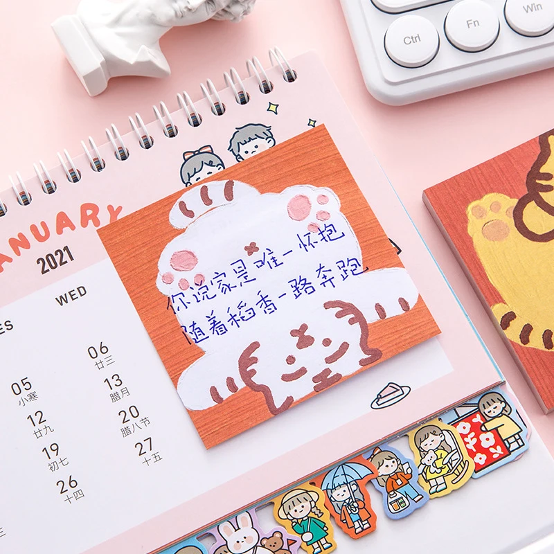 

80 Sheets Little Tiger Planner Sticky Notes Stationery Memo Pad Leave Message
