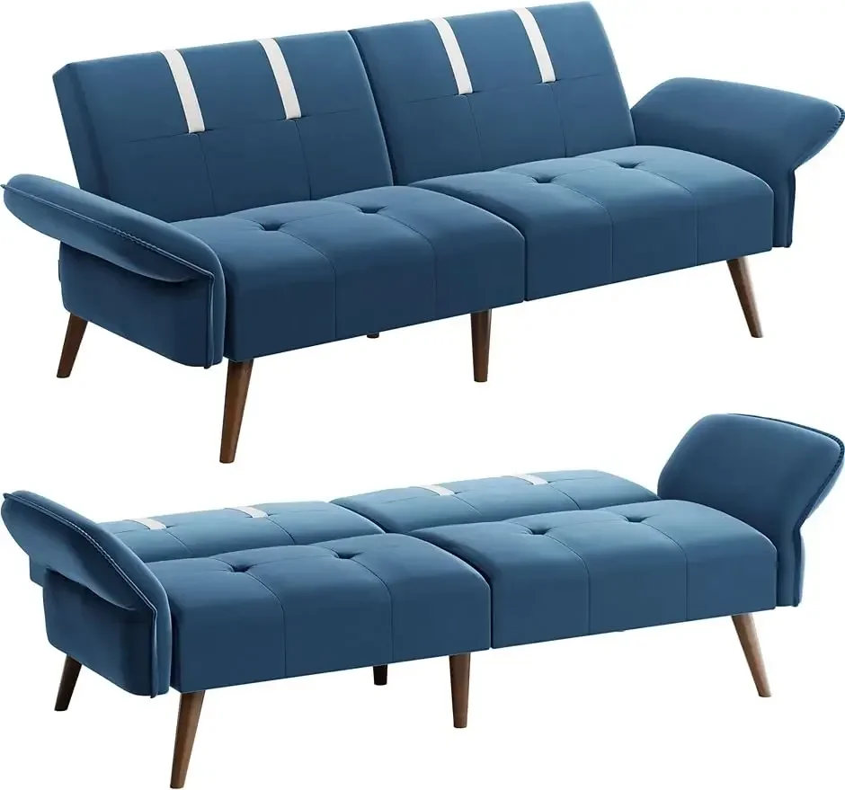 Диван-футон Shintenchi 79 дюймов маленький современный диван для влюбленных бархатный