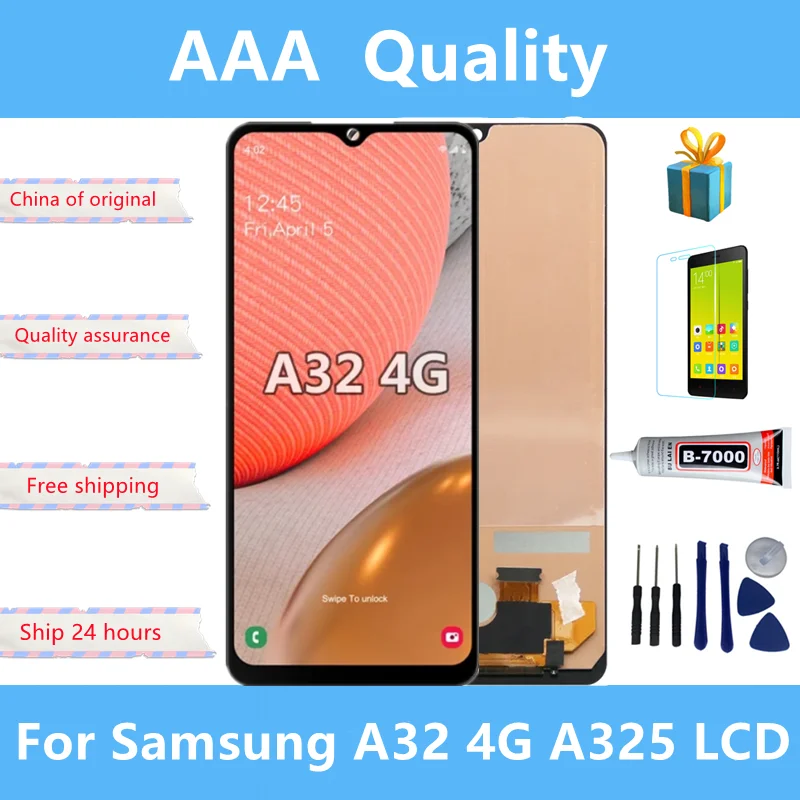 

100% Tested For Samsung Galaxy A32 4G A325 A325F SM-A325M SM-A325F/DS LCD Display Touch Screen Digitizer Assembly Replacement