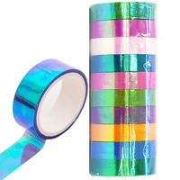 10rolls colorful stationery tape fun office tape cool decorative self adhesive waterproof tape photo album diy collage tape