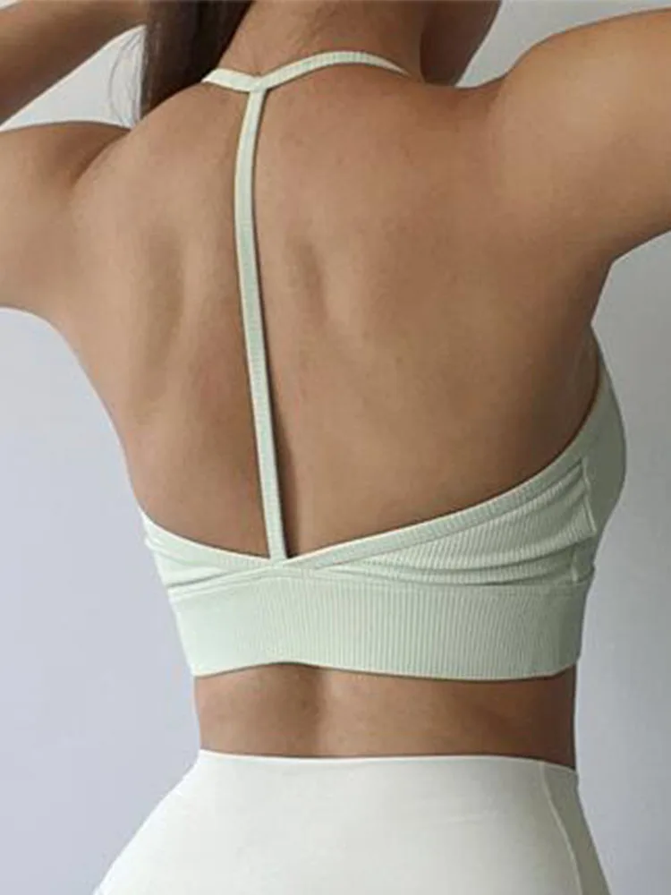 

Красивый бюстгальтер для йоги SVOKOR, женское Спортивное нижнее белье с Т-образной спиной, эластичный жилет для фитнеса, сексуальная одежда дл...