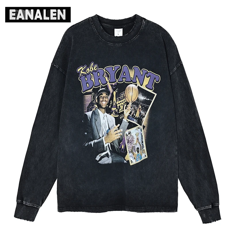 

Harajuku Vintage Basketball Star Graphic Oversized Sweatshirt Men's Y2K Streetwear Casual Sports Hoodie Women's Rock Grunge