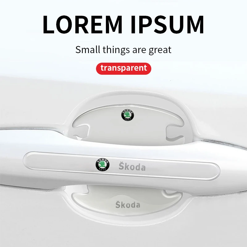 

Car Door Handle Bowl Transparent Rubber Protector Car Sticker Door Wrist Film For Skoda octavia a5 a4 fabia superb 3 mk1 rapid