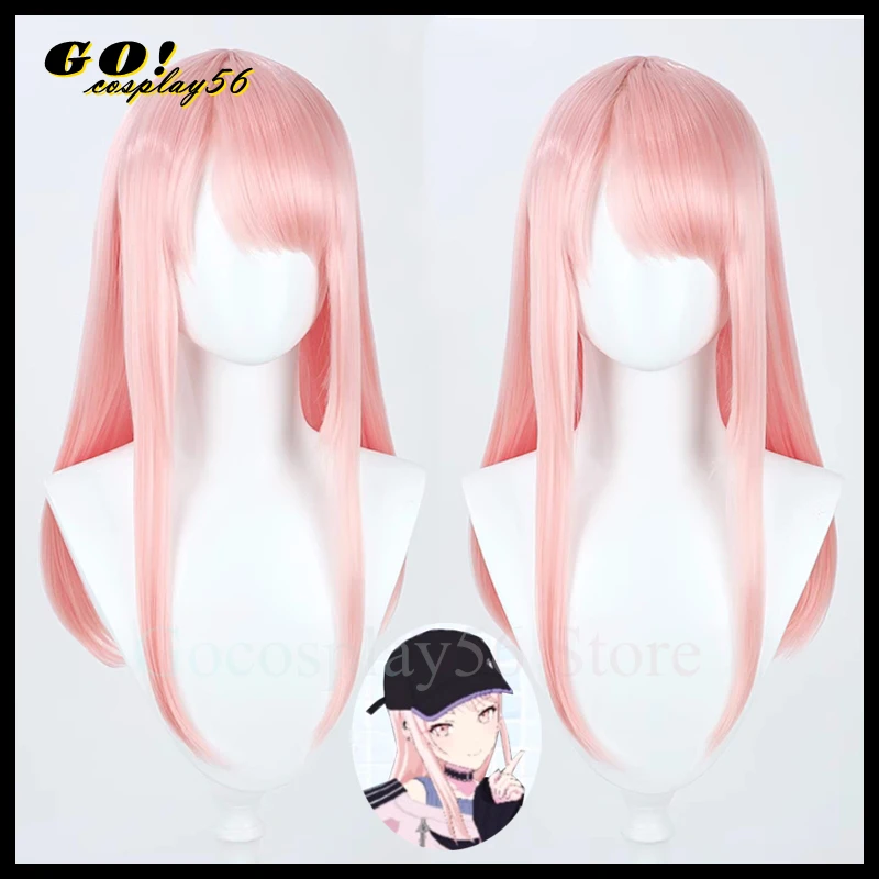 

Парик для косплея Акияма Мизуки Project Sekai, жаропрочный розовый, с длиной в 80 см, для ролевых игр