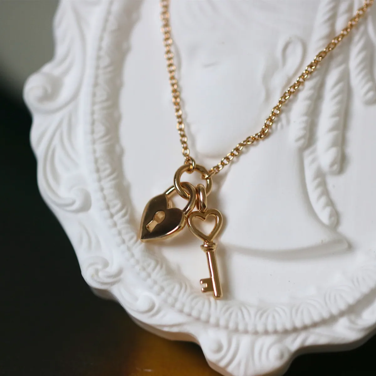 

Have your own heart~s925 new heart lock&key French clavicle chain female