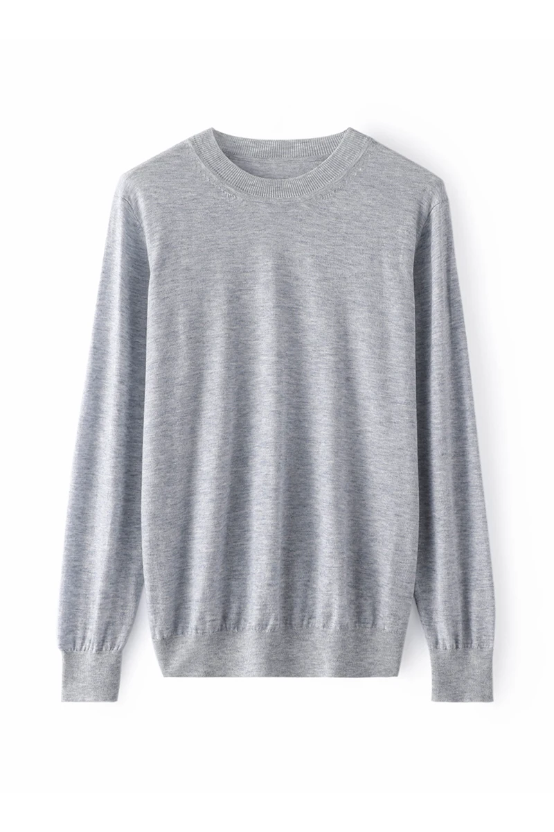 2023 Men's Sweater Spring and Autumn New 100% Pure Wool Knit Pullover Men's Autumn Clothing Comfortable Casual Men's Outfit Tops