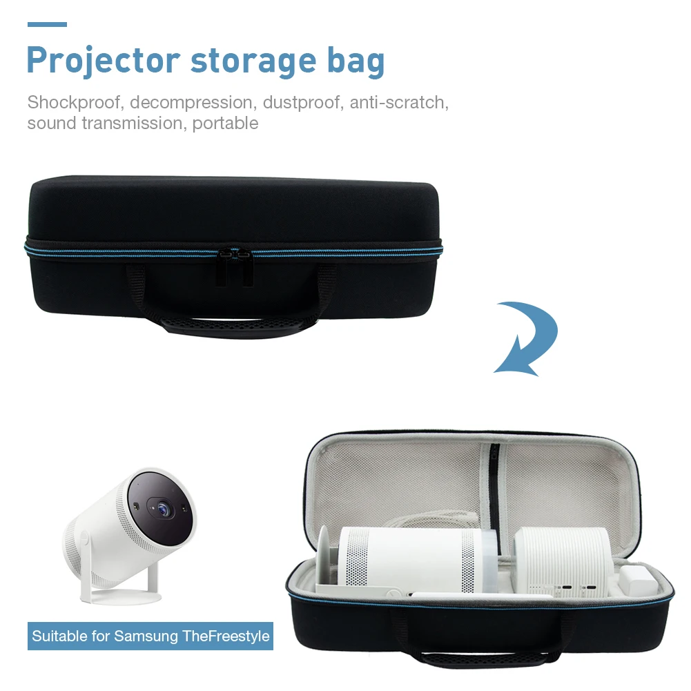 

Portable Carrying Case Multifunctional Zipper Projector Bags Dustproof Projector Storage Bag Waterproof for Samsung TheFreestyle