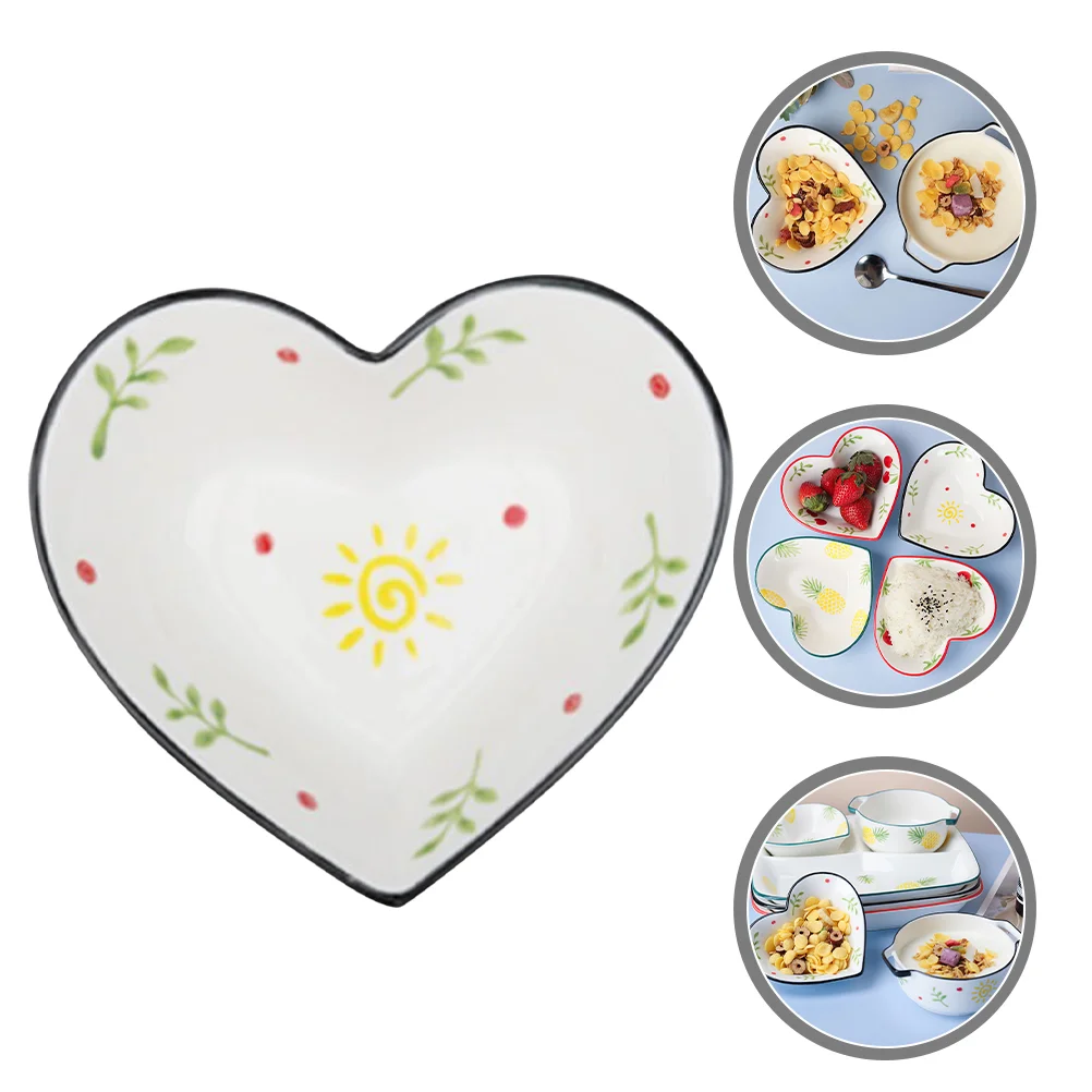 

Bowls Bowl Plate Tray Ceramic Dishserving Candy Fruit Container Appetizer Snack Dessert Heart Sauce Storage Platter Salad Party