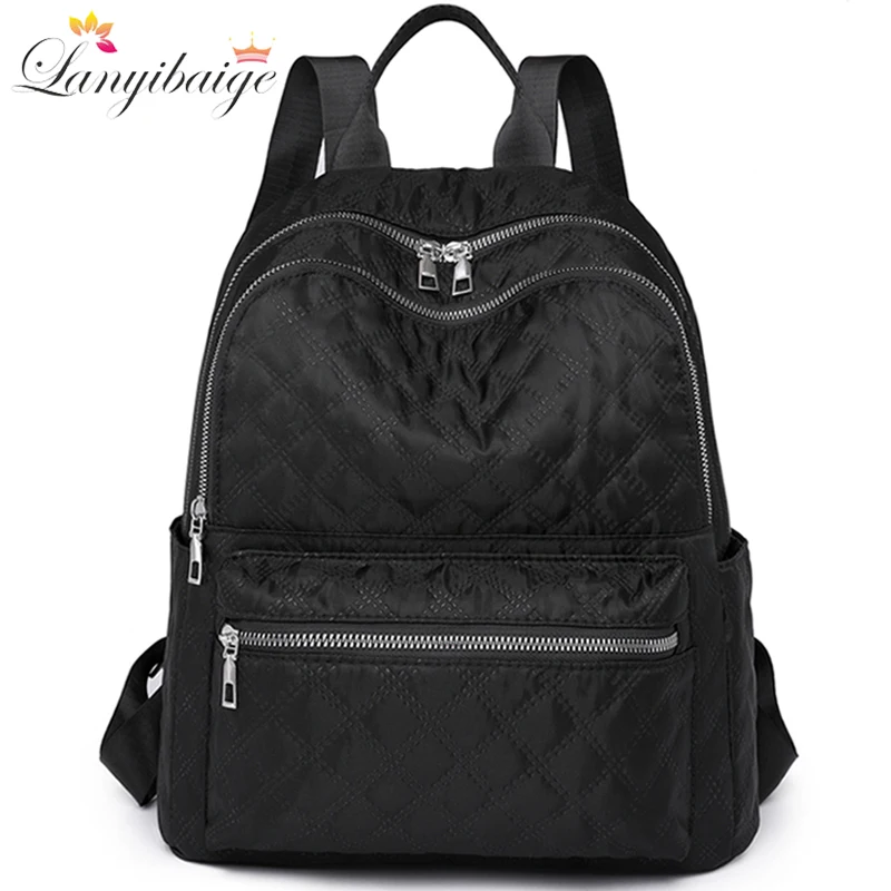 

2023 Fashion Anti-theft Backpack Nylon School Bag For Teenagers Rucksack Student Casual Daypack Shoulder Bags Female Bookbag Sac