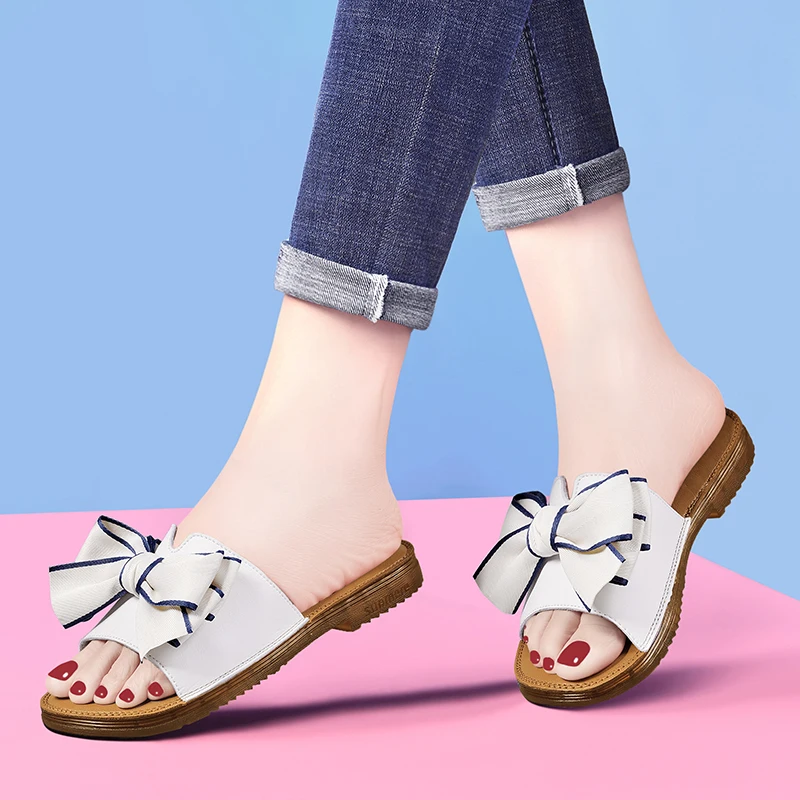 Peep Toe 2022 новые летние женские шлепанцы женская обувь на среднем каблуке уличная