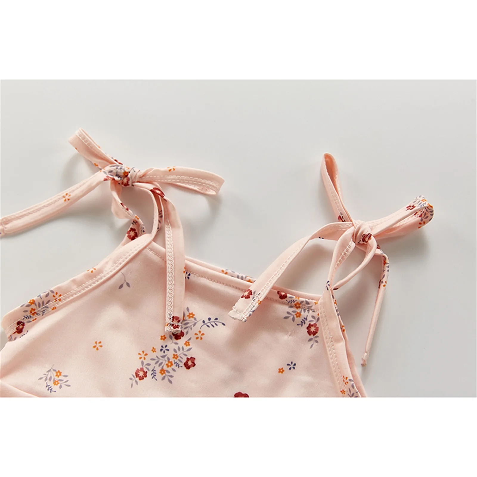 Купальник для маленьких девочек милые летние майки с цветочным/лимонным принтом