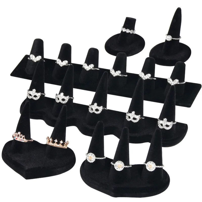 

Black Velvet Elegant Jewelry Display Earrings Rings Organizer Jewelry Display Stand Holder Rack ShowcaseProps Stand Organizer