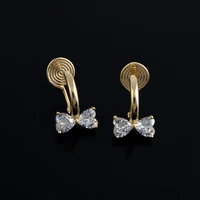 classic bow one piece mosquito coil ear clip without pierced earrings female ear studs simple fashion jewelry hot sale