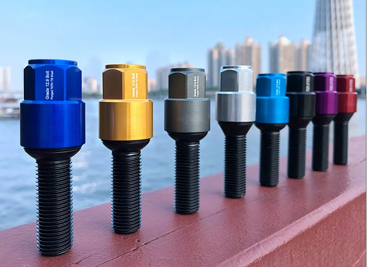 

Wheel nut wholesale wheels hub bolts m12 x1.5 m14x1.5 racing tyre lock color anti theft titanium spike wheel lug nut