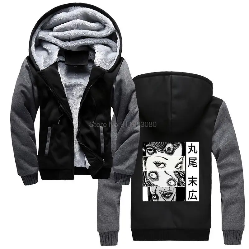 

Tomie Junji Japanese Horror Ghost Anime Hoodie Men Winter Thicken Hoodies Hooded Sweatshirt Keep Warm Harajuku Streetwear