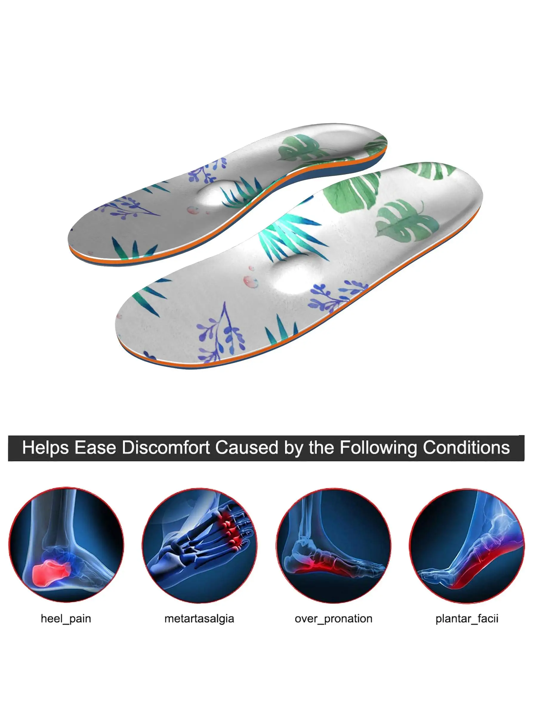 Orthopedic Flat Foot Comfort Sole Pad Plantar Fasciitis Heel Pain Orthopedic Insole Arch Support Orthopedic Insole