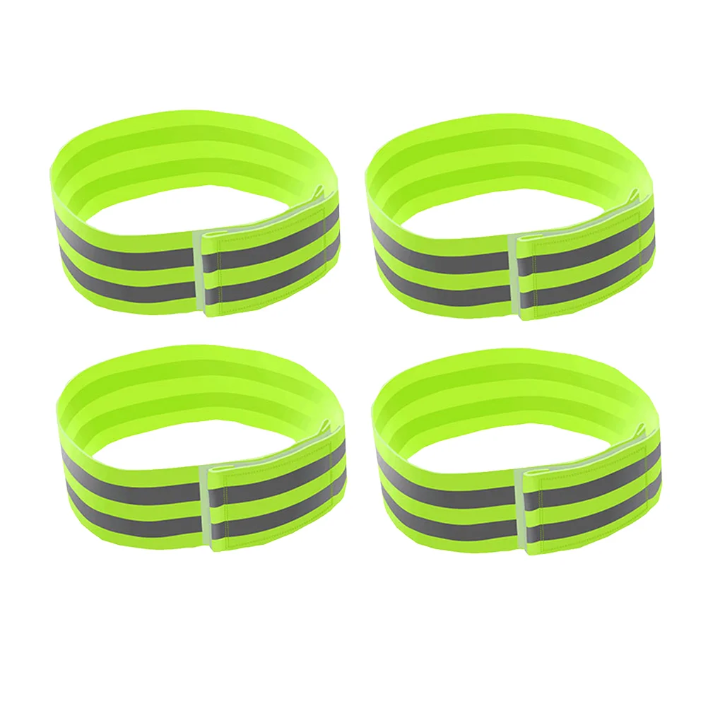 

4 Pcs Outdoor Reflective Armlet Practical Luminous Armband Arm Decor for Sports Fitness Activities (Fluorescent Green)