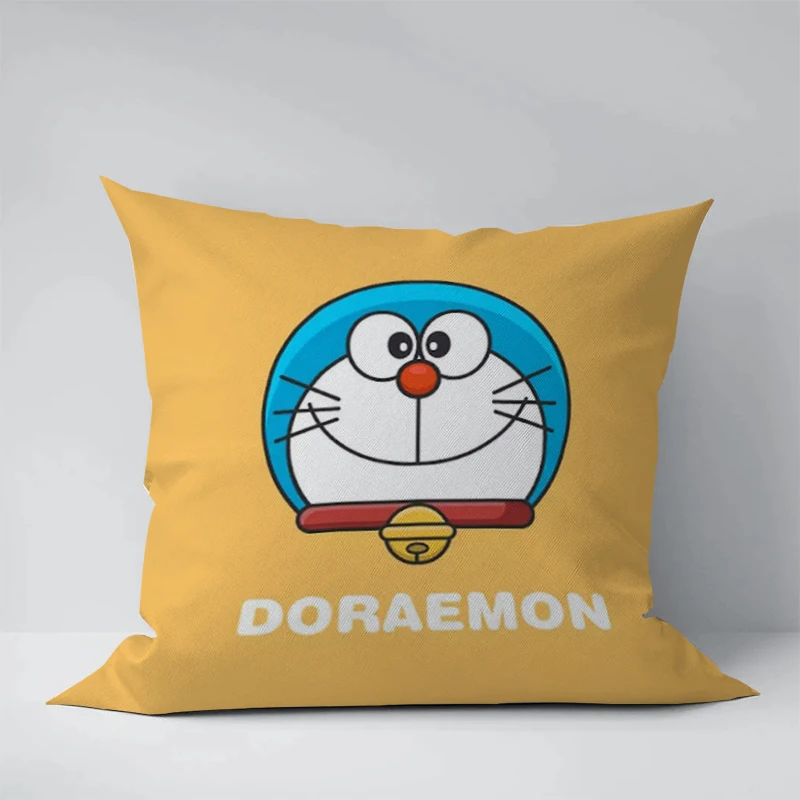 

Ornamental Pillows for Living Room Cushion Cover 45*45 Decorative Pillow Doraemon Short Plush Sofa Cushions Throw Covers Cases