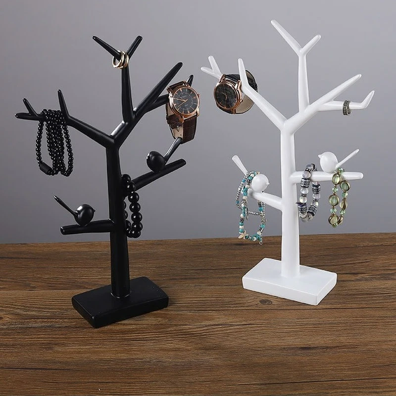 

Resin Bird Tree Bracelet Stand Hanging Necklace Stand Watch Ring Storage Jewelry Stand Entrance Decoration Jewelry Display Stand