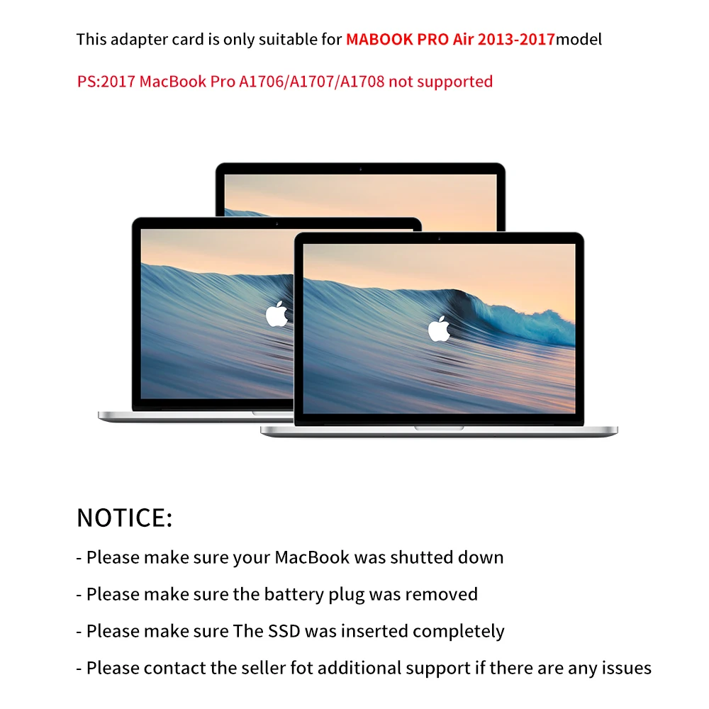 Адаптер TISHRIC M2 M.2 NVME SSD для MacBook Air Pro Retina 2013-2017 NVME/AHCI Модернизированный комплект A1465