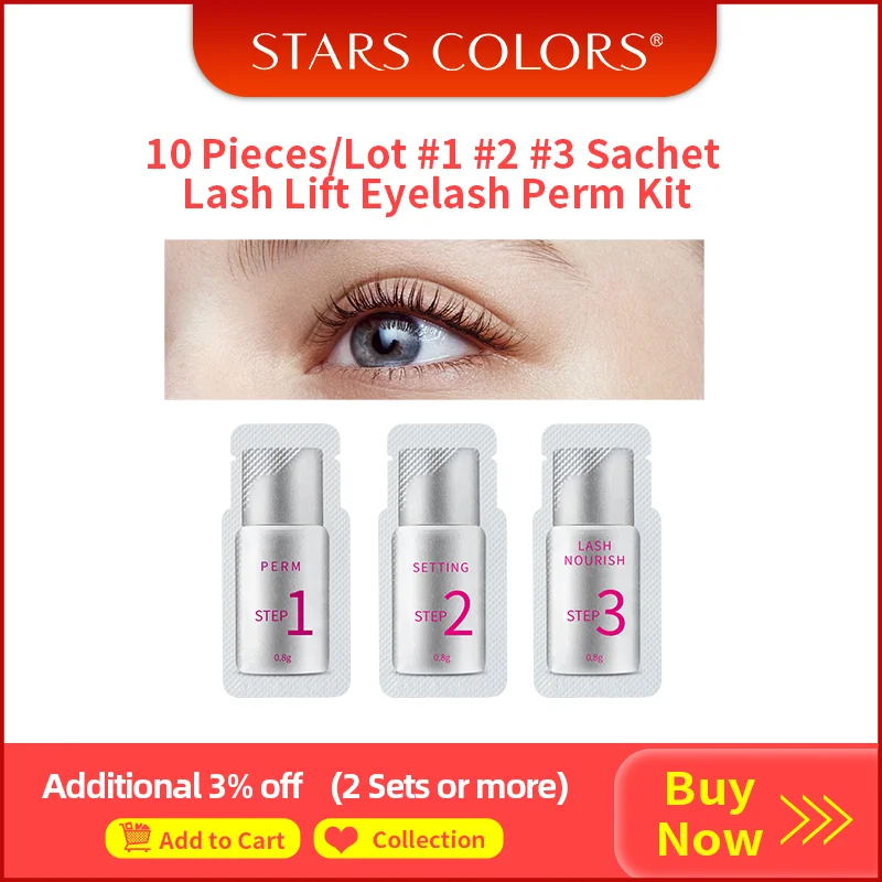 10 Pieces/Lot Lash Lift Kit #1 #2 #3 Sachet Eyelash Lifting Kit Lash Perm Eyelash Nutrition Eye Lashes Makeup For Salon Home Use